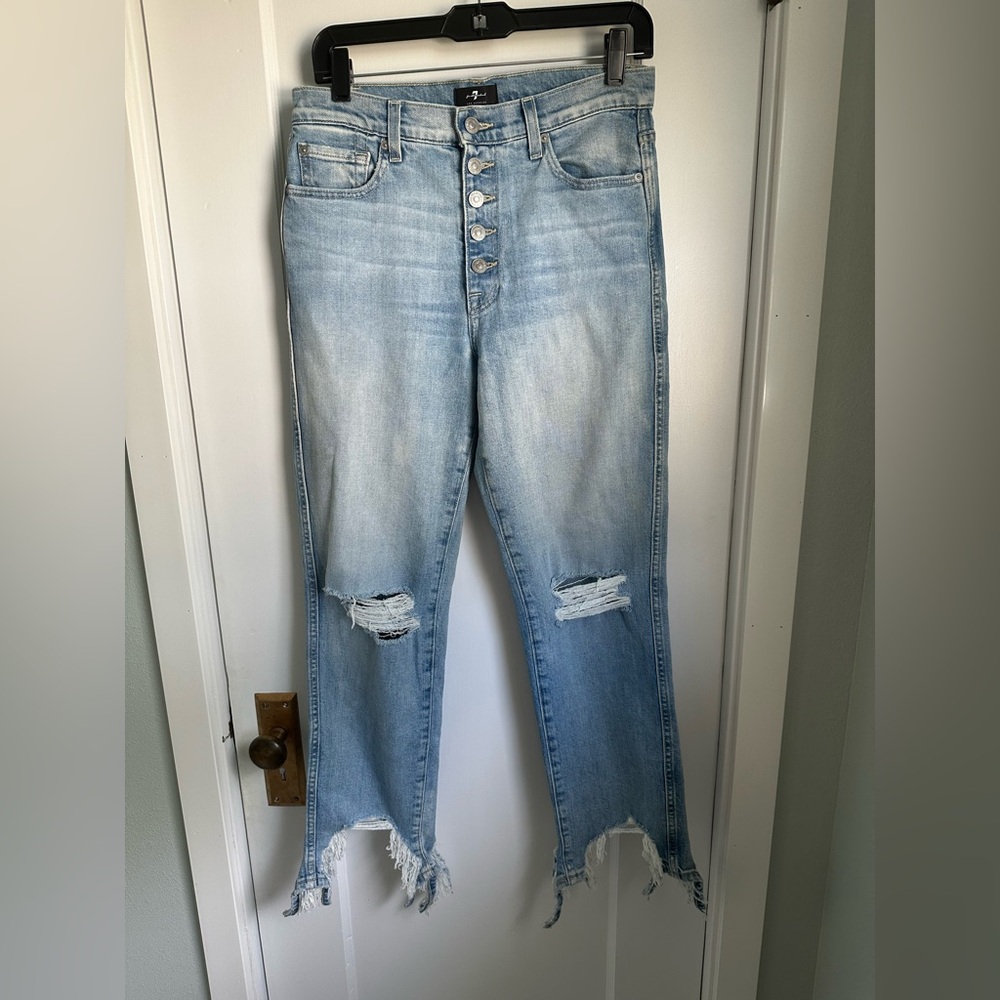 7 For All Mankind Light Blue Flare Jeans